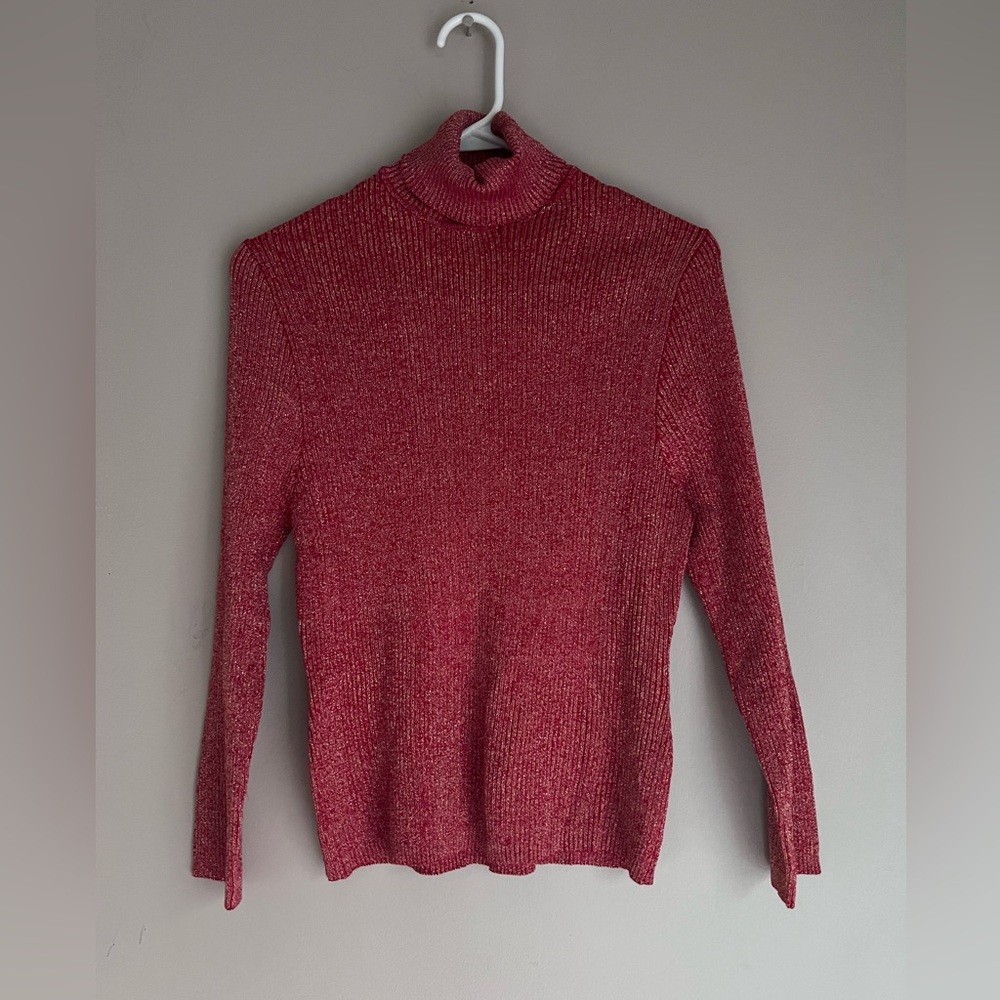 Women's Red Turtleneck Sweater